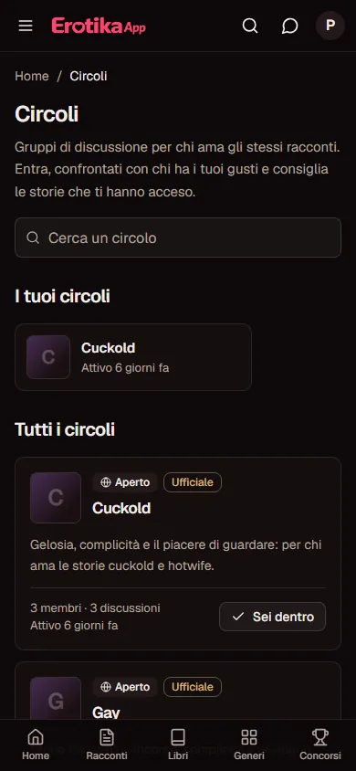 L'elenco dei circoli